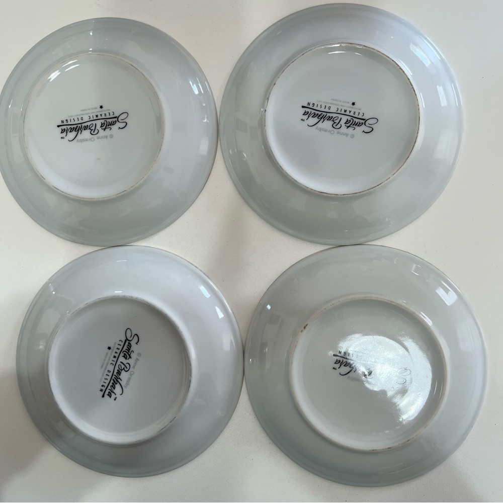 Santa Barbara Ceramic Design Cafe Le Jardin Canape Plates Set of 4 French Theme - Picture 9 of 12